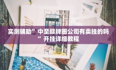实测辅助”中至赣牌圈公司有卖挂的吗”开挂详细教程