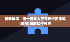 辅助神器“拼十游戏大厅开挂透视作弊(透视)辅助软件教程