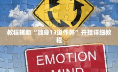 教程辅助“随身13道作弊”开挂详细教程