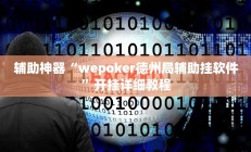 辅助神器“wepoker德州局辅助挂软件”开挂详细教程