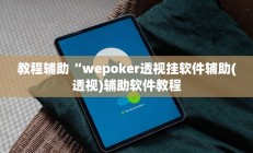 教程辅助“wepoker透视挂软件辅助(透视)辅助软件教程