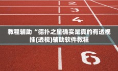 教程辅助“德扑之星确实是真的有透视挂(透视)辅助软件教程