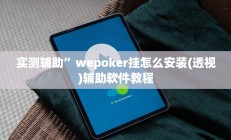 实测辅助”wepoker挂怎么安装(透视)辅助软件教程