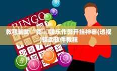 教程辅助“新幹線娱乐作弊开挂神器(透视)辅助软件教程