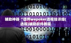 辅助神器“德州wepoker透视挂详细(透视)辅助软件教程