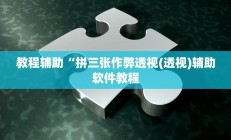 教程辅助“拼三张作弊透视(透视)辅助软件教程