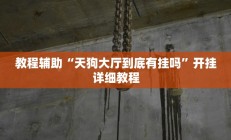 教程辅助“天狗大厅到底有挂吗”开挂详细教程