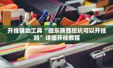 开挂辅助工具“微乐陕西挖坑可以开挂吗”详细开挂教程
