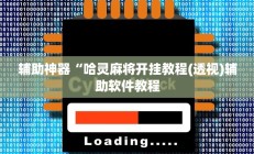 辅助神器“哈灵麻将开挂教程(透视)辅助软件教程