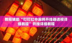 教程辅助“叮叮红中麻将开挂器透视详细教程”开挂详细教程