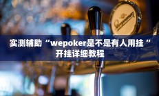 实测辅助“wepoker是不是有人用挂 ”开挂详细教程