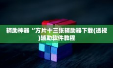 辅助神器“方片十三张辅助器下载(透视)辅助软件教程