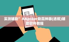 实测辅助”卡农大厅开挂辅助软件”开挂详细教程