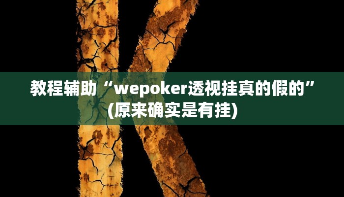 教程辅助“wepoker透视挂真的假的”(原来确实是有挂)
