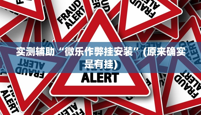 实测辅助“微乐作弊挂安装”(原来确实是有挂)