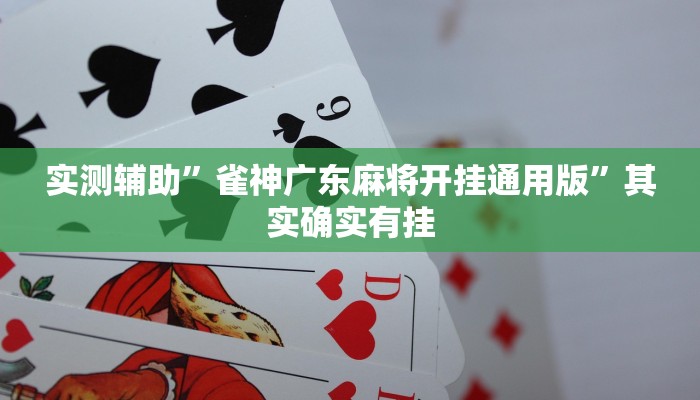 实测辅助”雀神广东麻将开挂通用版”其实确实有挂