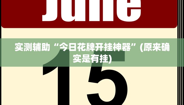 实测辅助“今日花牌开挂神器”(原来确实是有挂)
