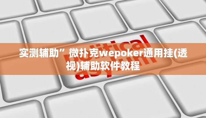 实测辅助”微扑克wepoker通用挂(透视)辅助软件教程