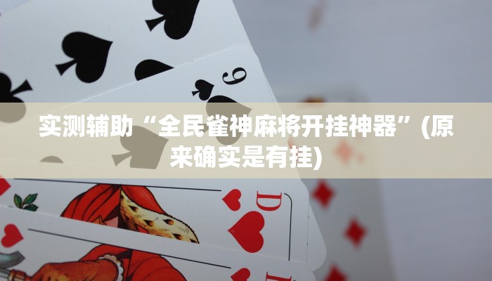 实测辅助“全民雀神麻将开挂神器”(原来确实是有挂)