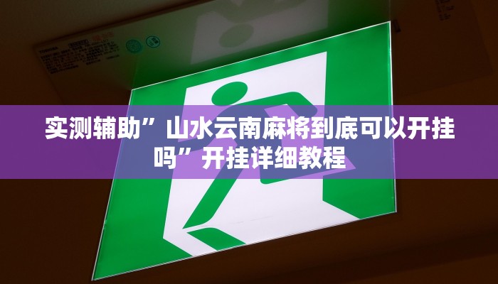 实测辅助”山水云南麻将到底可以开挂吗”开挂详细教程