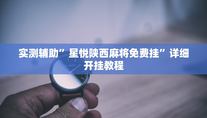 实测辅助”星悦陕西麻将免费挂”详细开挂教程