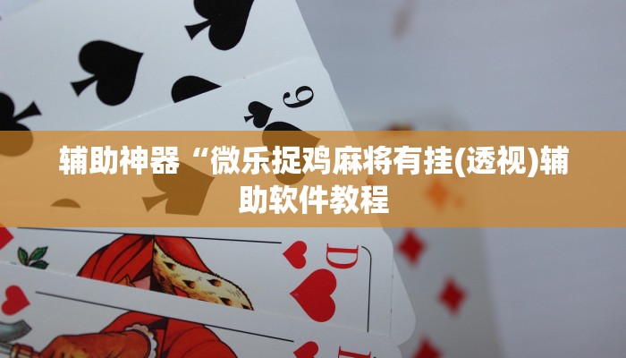 辅助神器“微乐捉鸡麻将有挂(透视)辅助软件教程