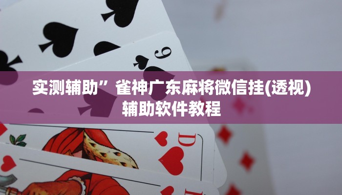 实测辅助”雀神广东麻将微信挂(透视)辅助软件教程