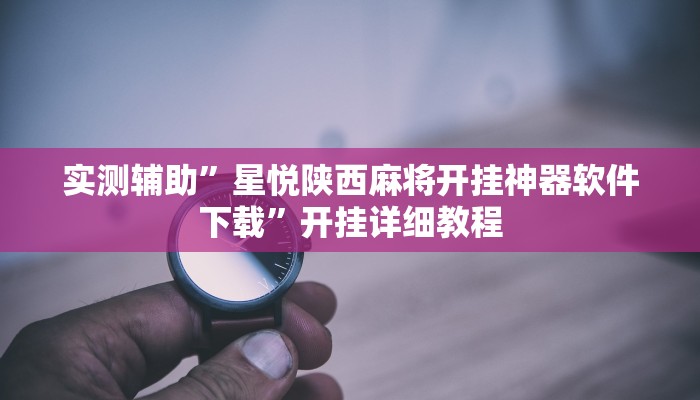实测辅助”星悦陕西麻将开挂神器软件下载”开挂详细教程