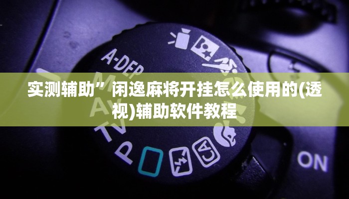 实测辅助”闲逸麻将开挂怎么使用的(透视)辅助软件教程