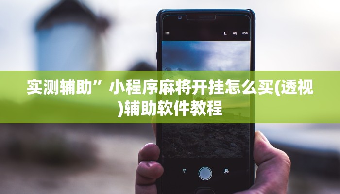 实测辅助”小程序麻将开挂怎么买(透视)辅助软件教程