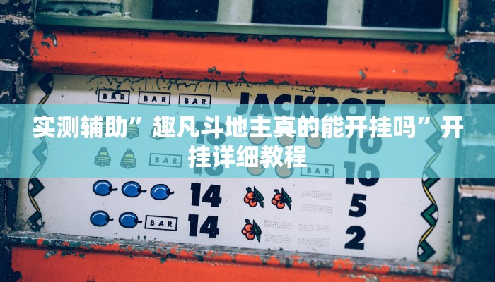 实测辅助”趣凡斗地主真的能开挂吗”开挂详细教程