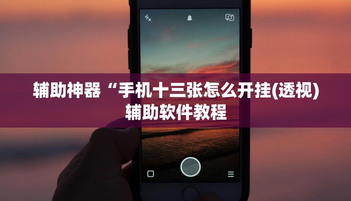 辅助神器“手机十三张怎么开挂(透视)辅助软件教程