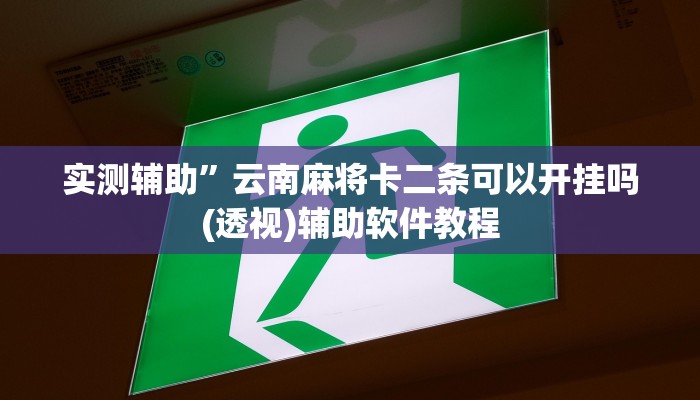 实测辅助”云南麻将卡二条可以开挂吗(透视)辅助软件教程