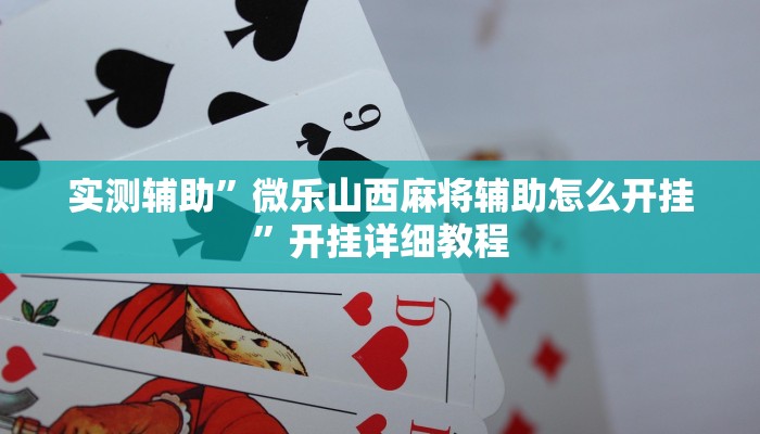 实测辅助”微乐山西麻将辅助怎么开挂”开挂详细教程