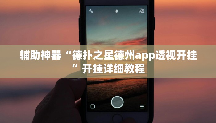 辅助神器“德扑之星德州app透视开挂”开挂详细教程